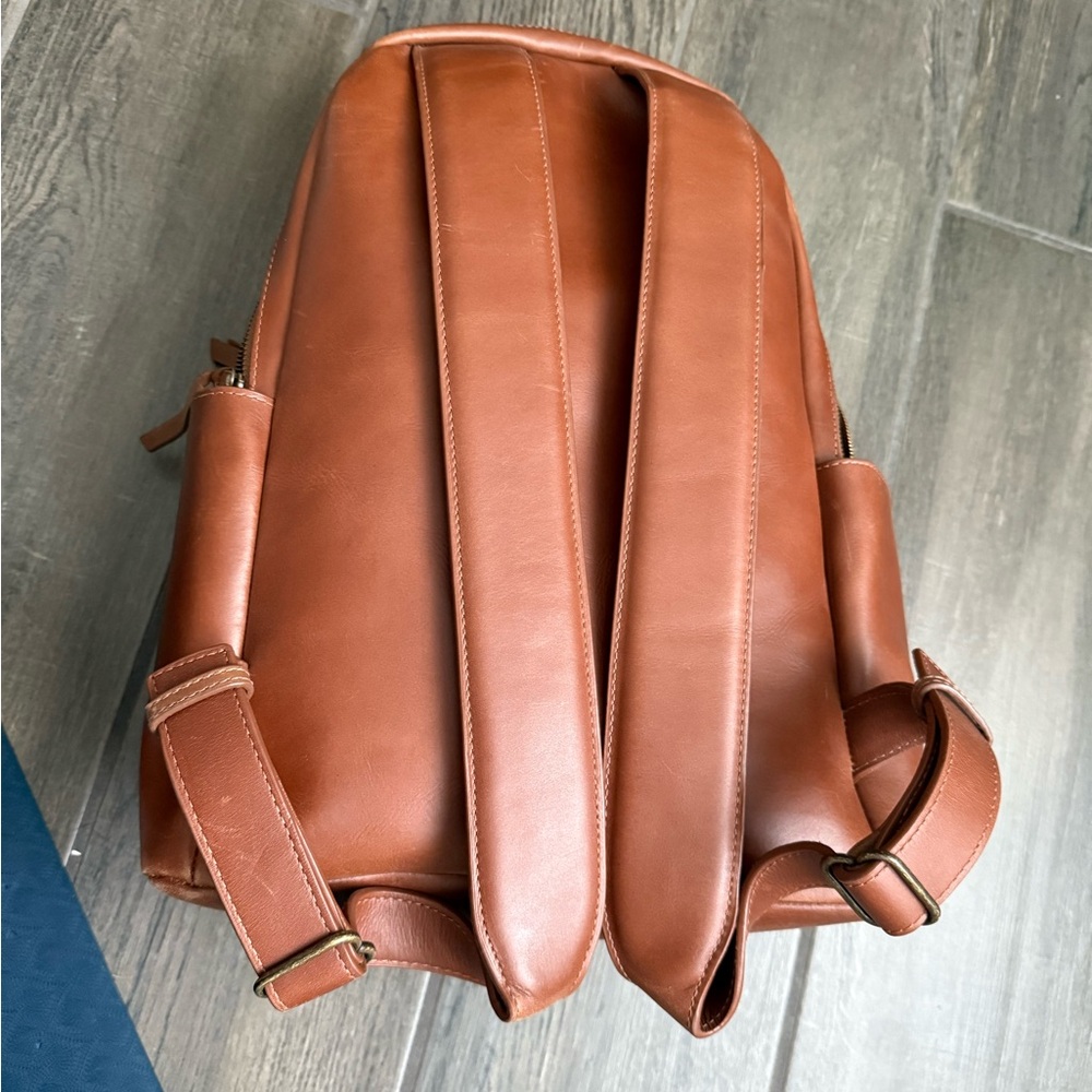 Able Alem Brown Leather Backpack - Picture 3 of 8